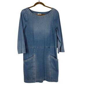 Ag Adriano Goldschmied Blue Chambray Jean Dress with Pockets Women's Size Medium
